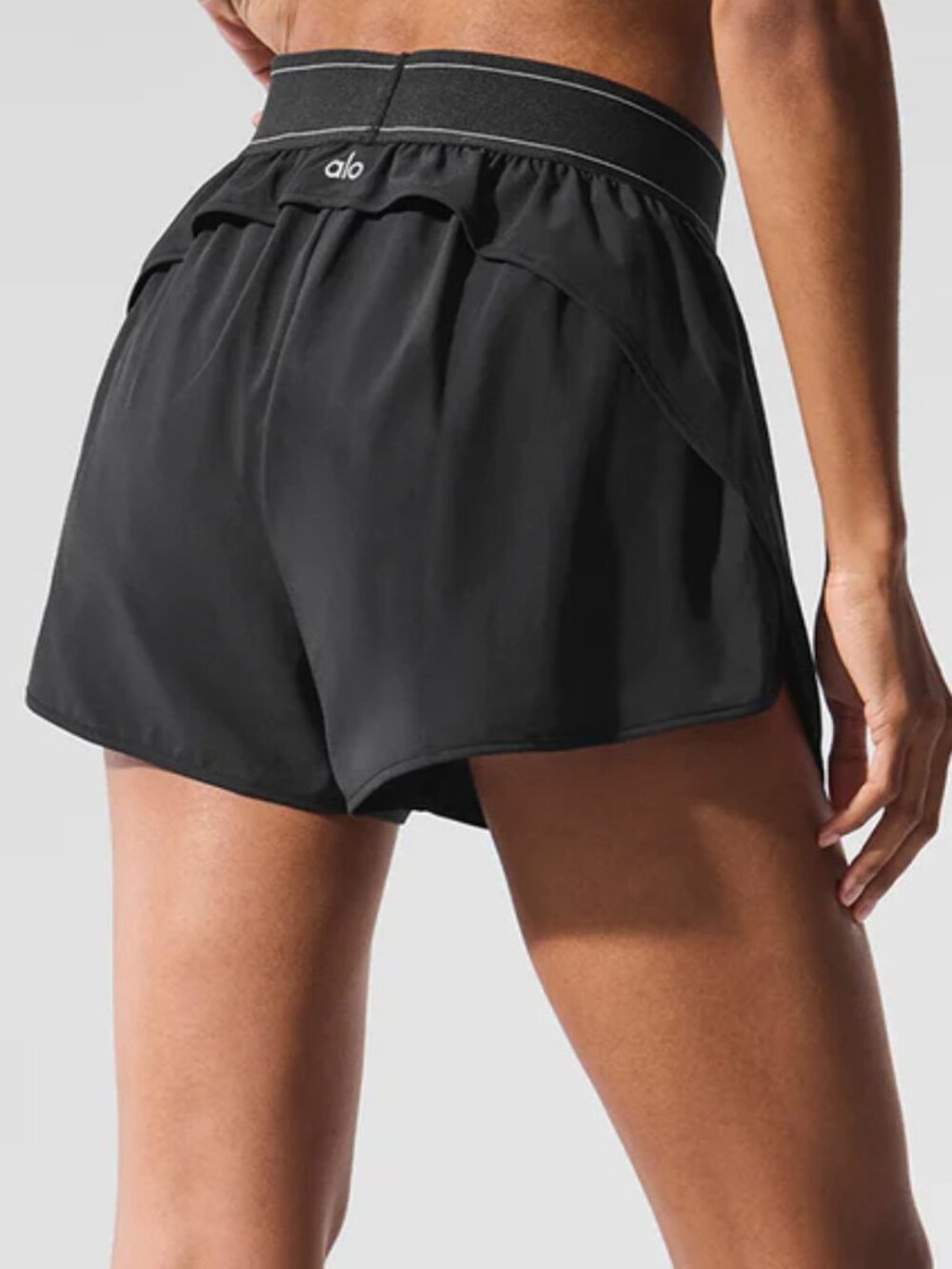Black ALO Yoga🤗 Match Point Shorts | Chic Tennis Athletic Activewear - Picture 2 of 7